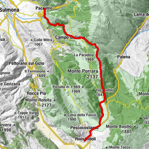 Pacentro - Cima Ogniquota - Monte Porrara - Rivisondoli