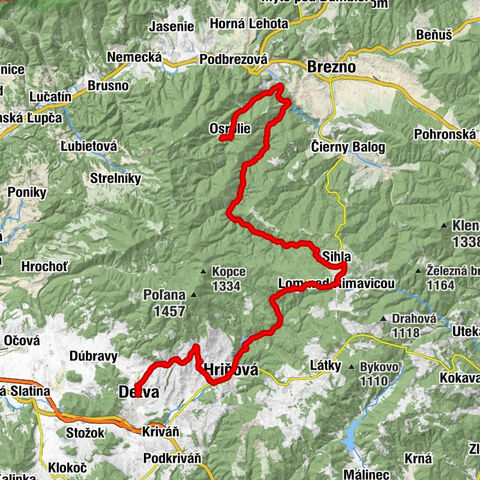 Detva - Hriňová - Tesné skaly - Osrblie