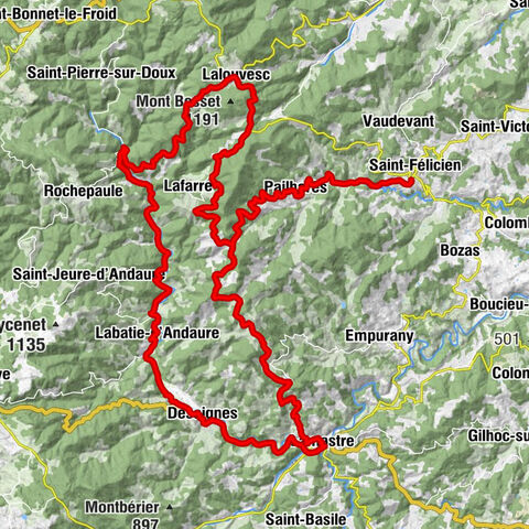 Saint-Félicien - Église Saint-Pierre - Col des Grands - Basilique Saint-Régis