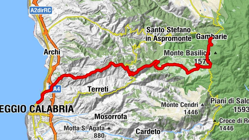 Gambarie - Cai - Passo di Orti - Reggio Calabria