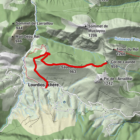 Église Saint-Isidore - Col de Saüdarie - Col de Laünde - Lourdios-Ichère