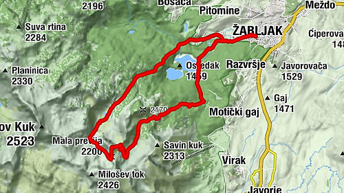 Žabljak - Mala previja - Terzin bogaz - Velika previja