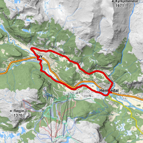 Hemsedal - Kyrkjebøen - Finnset - Hulbak