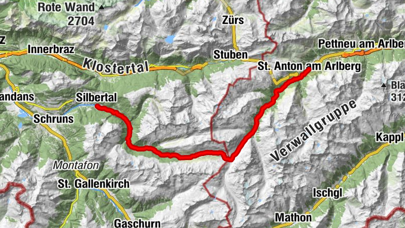 St. Anton am Arlberg - Konstanzer Hütte - Silbertal - Kristbergbahn