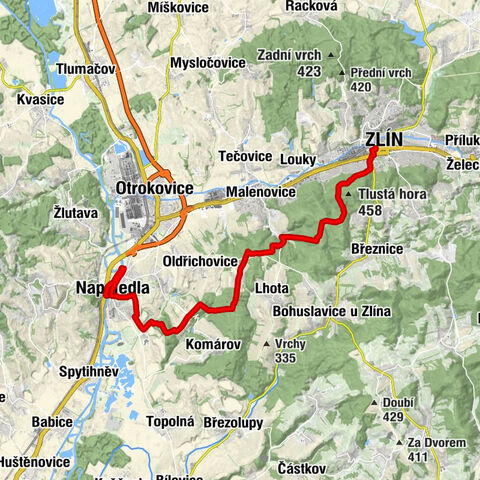 Zlín - Prusinky - Napajedla