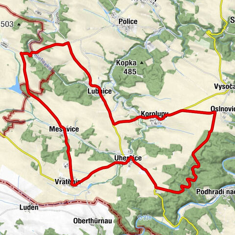 Uherčice - Na Kolářce - sv. Vavřince - sv. Jiří a sv. Kateřiny