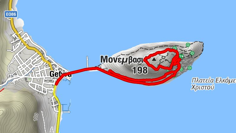 Γέφυρα - Παναγία Μυρτιδιώτισσα - Αγία Σοφία - Μονεμβασιά