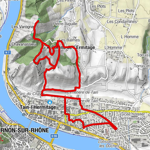 Tournon-sur-Rhône - Colline de l'Ermitage - Chapelle Saint-Christophe - Tain-l'Hermitage