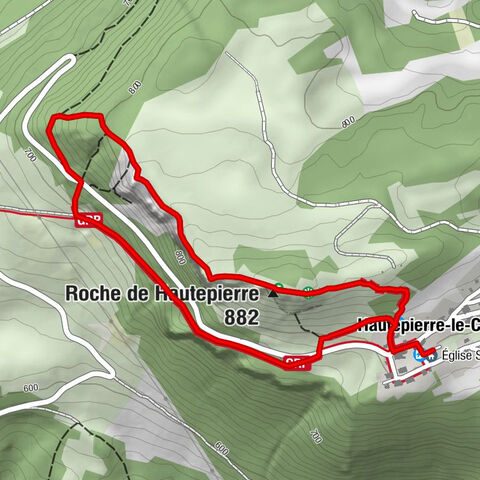 Hautepierre-le-Châtelet - Roche de Hautepierre - Église Saint-Claude