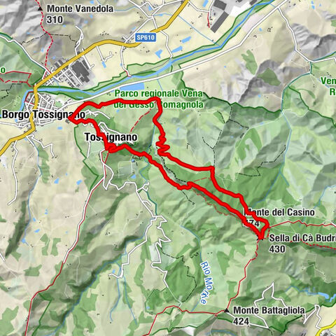 Borgo Tossignano - Chiesa S. Michele Arcangelo - Monte del Casino - Sella di Cà Budrio