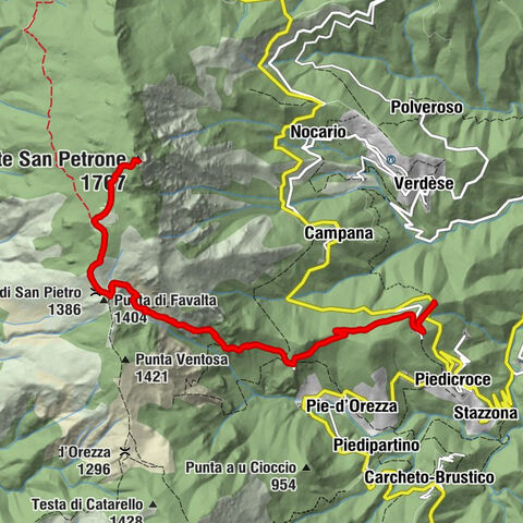 Pastoreccia - Punta di Favalta - Bocca di San Pietro - Monte San Petrone