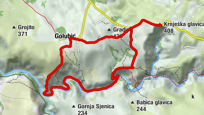 Vidikovac Krnjeza - Krnješka glavica - Golubić - Ravni Golubić