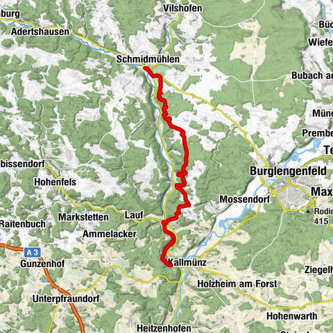 Jurasteig-Etappe: Kallmünz-Schmidmühlen