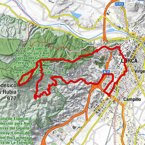 San Antonio - Vértice Geodésico Peña Rubia - Lorca - Iglesia de Cristo Rey