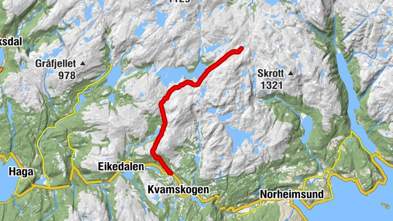 Skeisskorane - Dalen - Vending Turisthytte