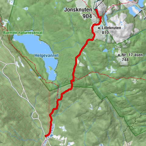 Kongsberg - Lilleknuten - Knutetoppen - Jonsknuten