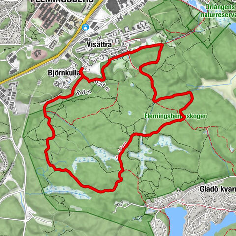 Flemingsberg - Björnkulla - Sjödalen-Fullersta - Huddinge