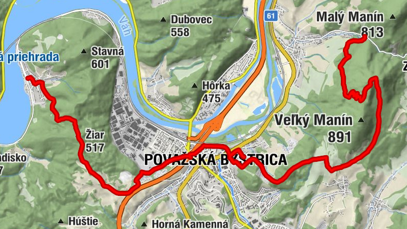 Milochov - Žiar - Považská Bystrica - Záluská kyselka