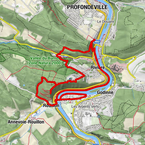 Rouillon - Les 7 Meuses - Trou du Blaireau Mort - Église Saint-Pierre