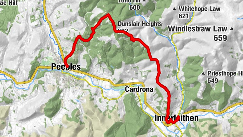 Peebles - Dunslair Heights - Clog Knowe - Innerleithen