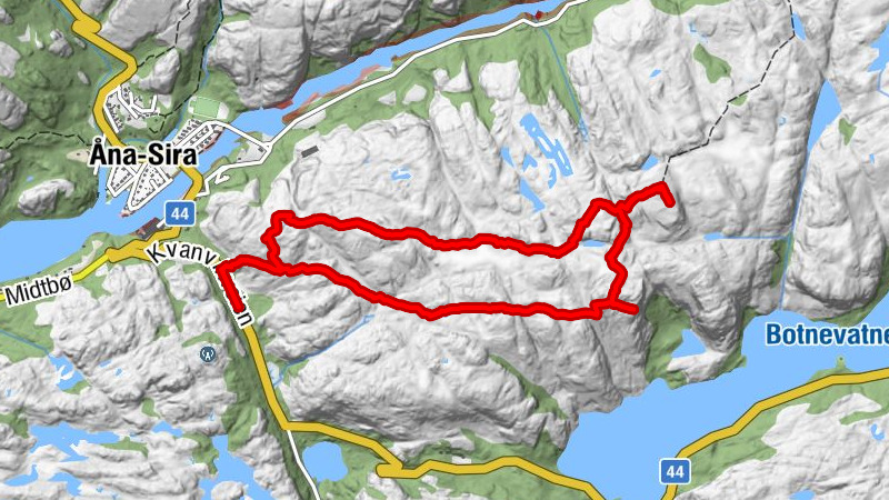 Flekkefjord - Kvitfjellet - Grønåsen - Hommekvisten