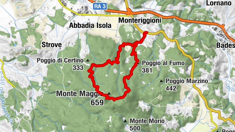 Monteriggioni - Poggio al Fumo - Buca di Lio - Monte Maggio