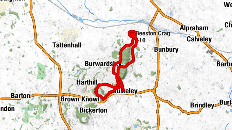 Bulkeley - Beeston Crag - Bulkeley Hill - Rawhead