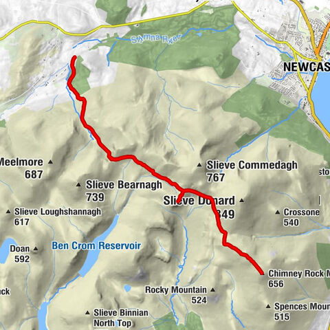 Mourne Mountains East - Hares Gap - Slieve Beg - Chimney Rock Mtn