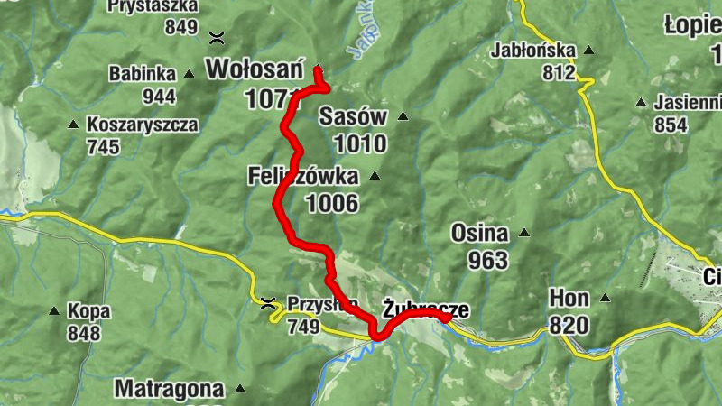 Żubracze - Wołosań - Przysłup