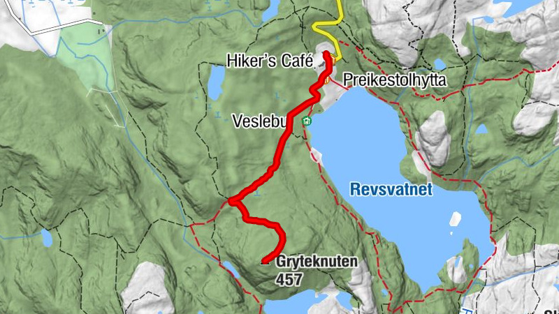 Strand - Vatne - Preikestolhytta - Gryteknuten