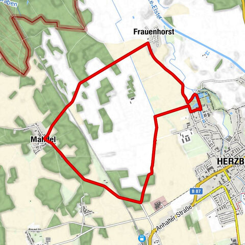 Grochwitz - Zwiebels Grillhütte - Frauenhorst - Dorfkirche Mahdel