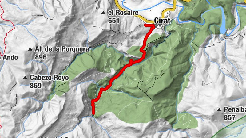 Cirat - collado del Castillo - Fuente del piojo - Salto de la Novia
