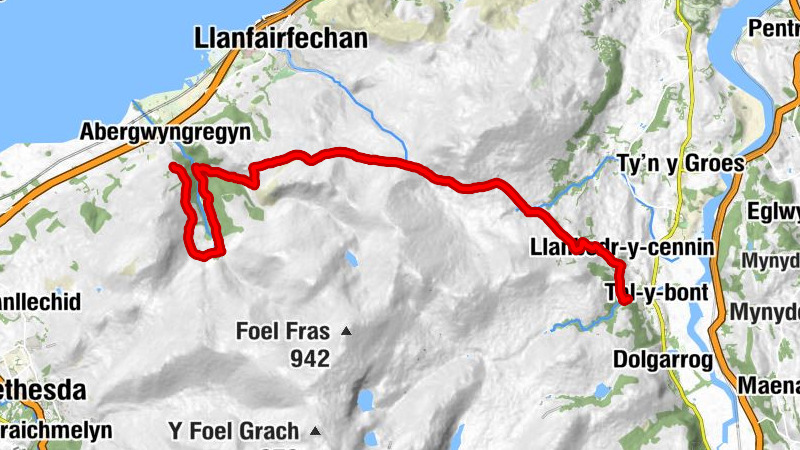 Aber - Y Rhaeadr Fawr - Llanbedr-y-cennin - Caerhun