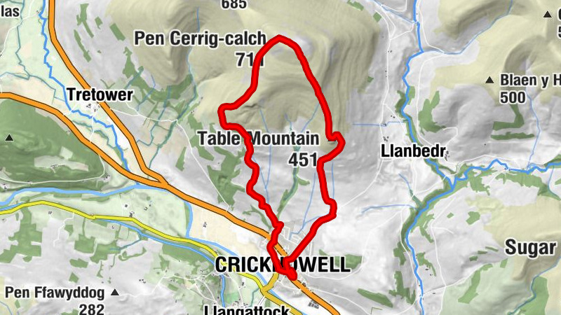 Crickhowell - Pen Cerrig-calch - Table Mountain