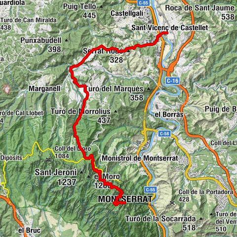 Sant Vicenç de Castellet - Sant Jaume de Marganell - Monestir de Santa Cecília - Montserrat