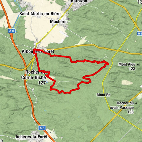 Arbonne-la-Forêt - Rocher de Corne-Biche - Caverne Ténébreuse - Église Saint-Eloi