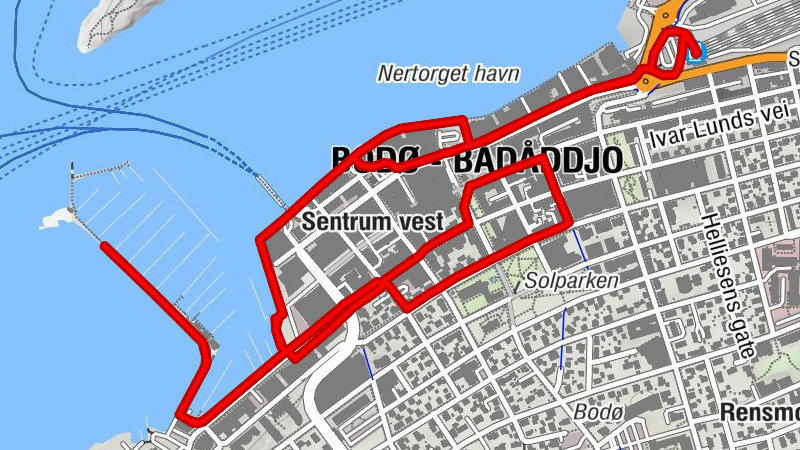 Bodø - Bådåddjo - Svenskebyen - Sentrum vest