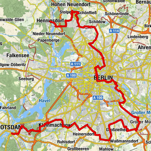 Hennigsdorf (bei Berlin) - St. Michael - Trümmerberg Lichterfelde - Potsdam Hauptbahnhof