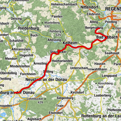 Vohburg an der Donau - Neustadt an der Donau - Kelheim - Matting
