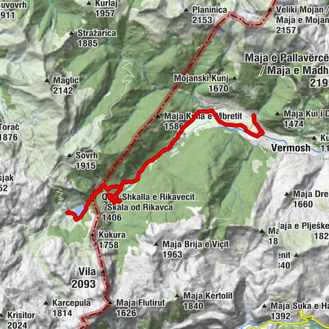 Maliaj (Vermosh) - Qafa Shkalla e Rikavecit / Škala od Rikavca - Škala od Rikavca - Katun Glavatovića