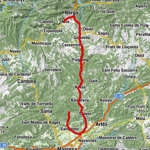 Sant Andreu - Cap de la Costa de la Vila - Castellnou de Bages - Avià