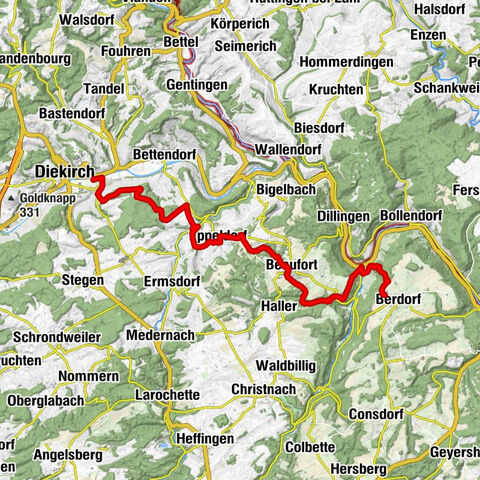Diekirch - Gilsdorf - Sainte-Gertrude - Berdorf