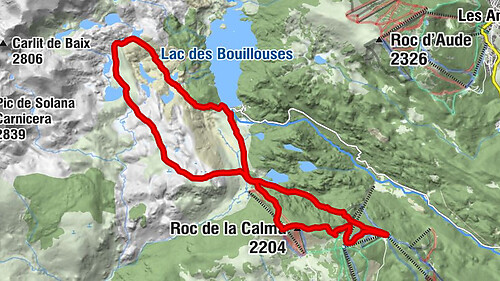 Belvédère - Roc de la Calma - Pic de la Calma - Cabane de l'étang de la Pradella