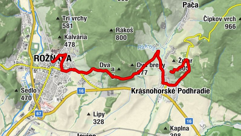 Rožňava - Kostol sv. Františka Xaverského - Bebek - Krásnohorský hradný vrch