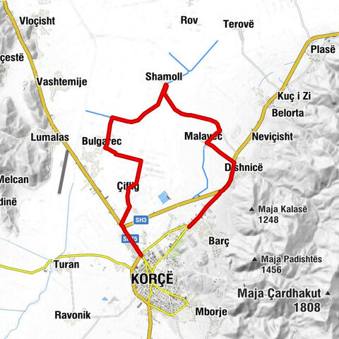 Korçë - Dishnicë - Vll. Bregu - Malavec