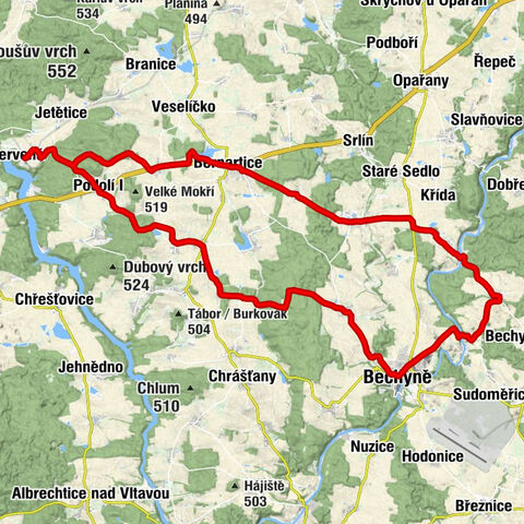 Červená - Bechyně - sv. Maria - Červená nad Vltavou