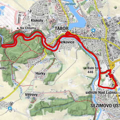 Sezimovo Ústí - sídliště Nad Lužnicí - Tábor - Harrachovka