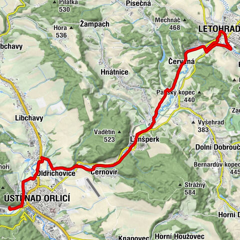 Ústí nad Orlicí - Letohrad - svatý Václav