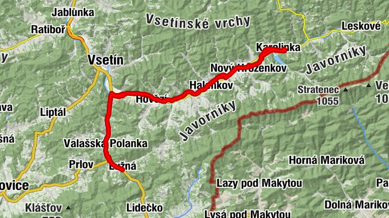 Lužná - Polanečka - Valašská Polanka - Panna Maria Karmelská