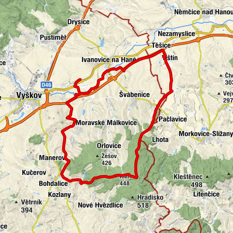 Heroltice - Tištín - Koválovice-Osíčany - Klín